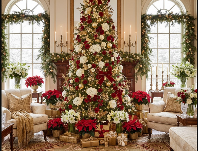 Un Noël élégant avec des fleurs : captez l&rsquo;attention des clients