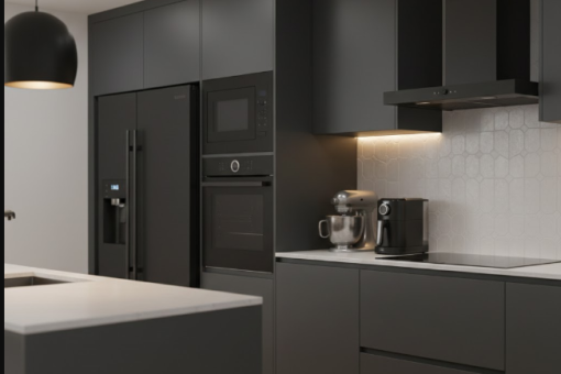 Électroménager noir mat : le détail chic de la cuisine contemporaine