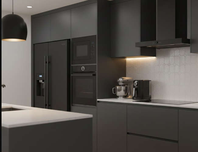 Électroménager noir mat : le détail chic de la cuisine contemporaine