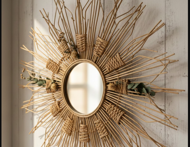 Le miroir soleil en rotin : le DIY décoration incontournable du moment