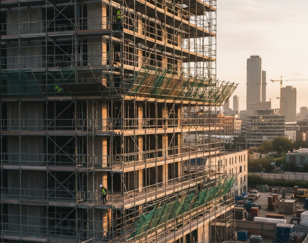 Échafaudage multidirectionnel pour façades complexes