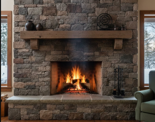 Cheminée : habillage pierre ou acier