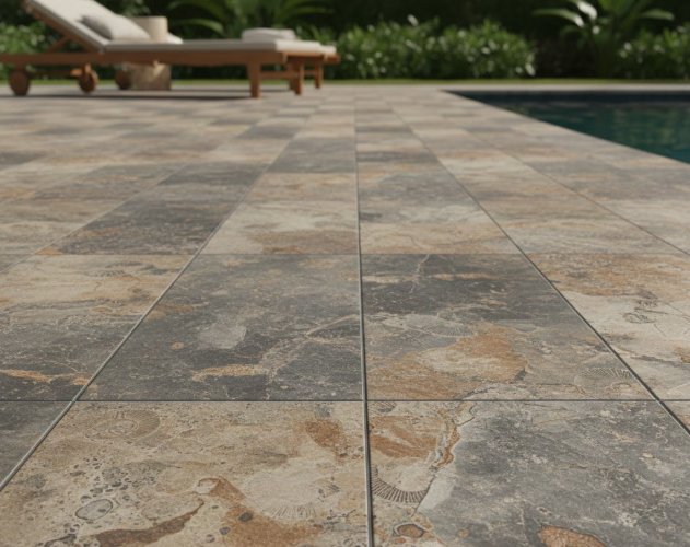 Carrelage aspect pierre calcaire pour luminosité maximale