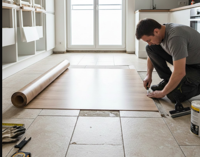 Facilité pose vinyle sur carrelage sans ragréage