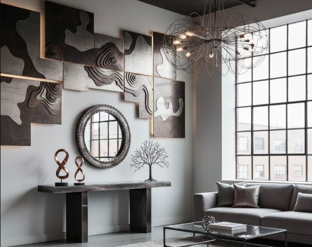 Décor métallique : touches or et argent