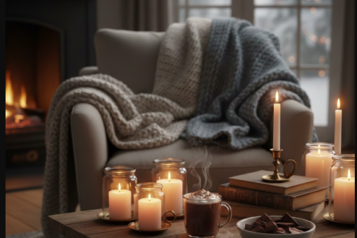 La recette du bonheur selon le hygge : bougies, plaids et chocolat chaud