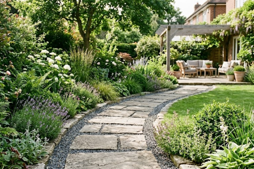 Créez un chemin de jardin stylé avec des dalles de terrasse