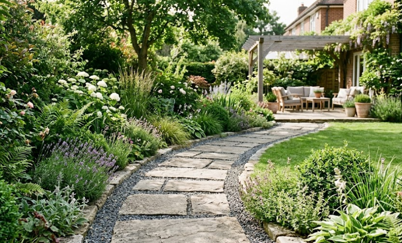 Créez un chemin de jardin stylé avec des dalles de terrasse