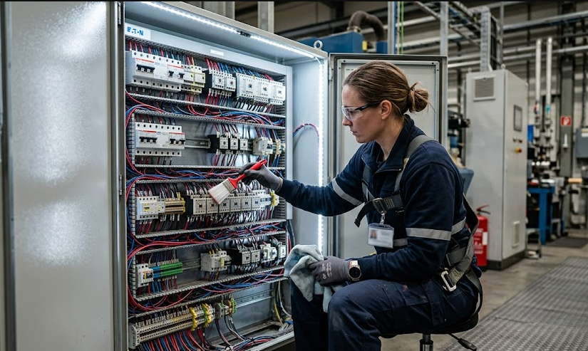 Nettoyage des armoires électriques : aspiration et soufflage sec