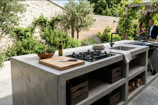 Les couleurs tendance pour votre cuisine d&rsquo;extérieur en béton ciré