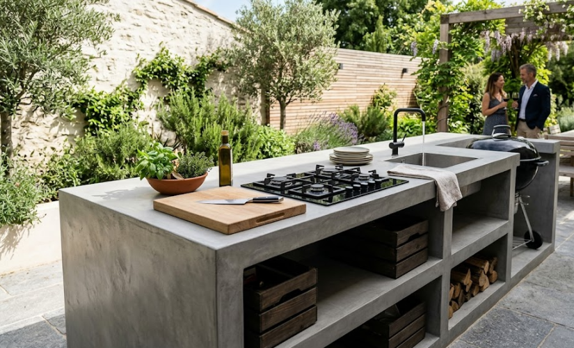 Les couleurs tendance pour votre cuisine d&rsquo;extérieur en béton ciré