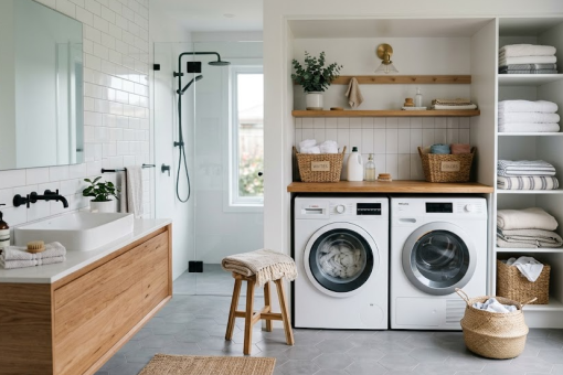 Petite salle de bain : comment y intégrer un espace buanderie ?