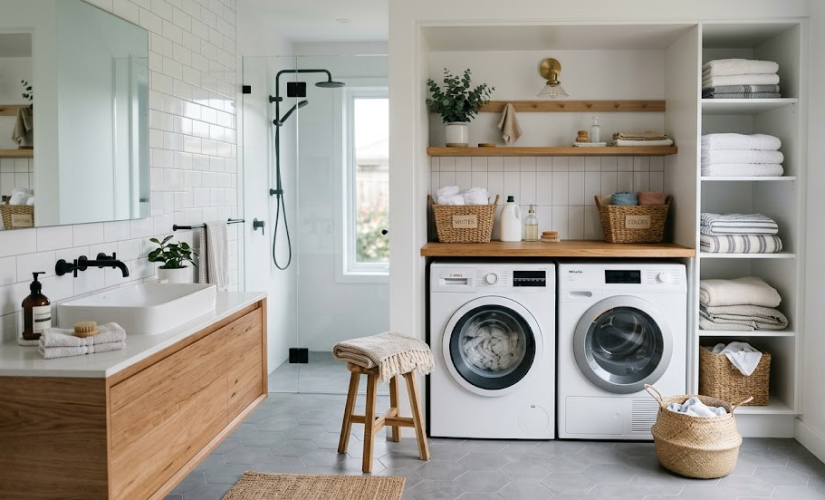 Petite salle de bain : comment y intégrer un espace buanderie ?