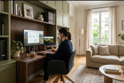 Canapé, bureau, même combat : harmoniser son bureau dans le salon