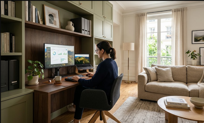 Canapé, bureau, même combat : harmoniser son bureau dans le salon